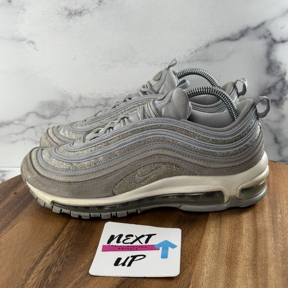 Women’s size 9-Nike Air Max 97 Wolf Gray Glitter Athletic Shoes AT0071-001 - Picture 1 of 9